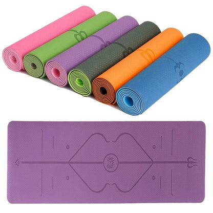 Rutschfeste Yogamatte mit Ausrichtungslinien 