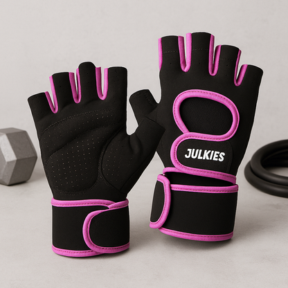 Rutschfeste Halbfinger-Fitnesshandschuhe