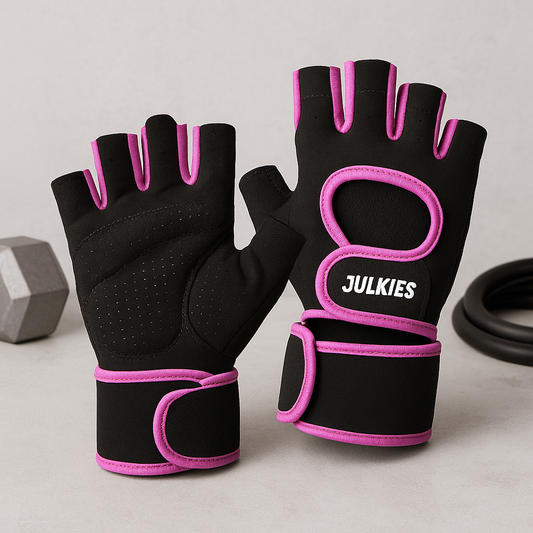 Rutschfeste Halbfinger-Fitnesshandschuhe