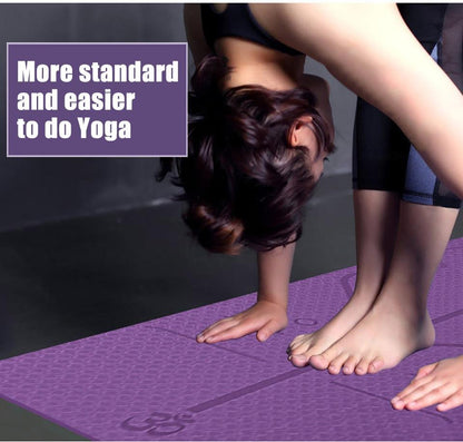Rutschfeste Yogamatte mit Ausrichtungslinien 