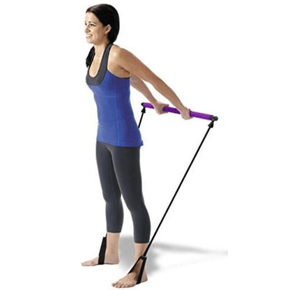 Pilates-Kniebeugen-Widerstandsstange mit Bändern