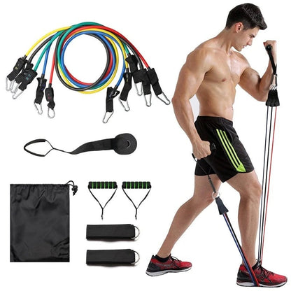 11-teiliges Widerstandsband-Trainingsset